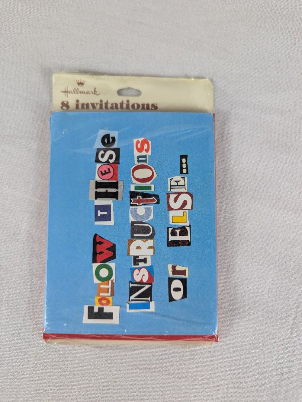 Hallmark Party Invitations Follow These Directions Ransom Letter Font NEW Vtg